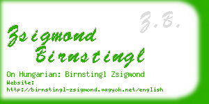 zsigmond birnstingl business card